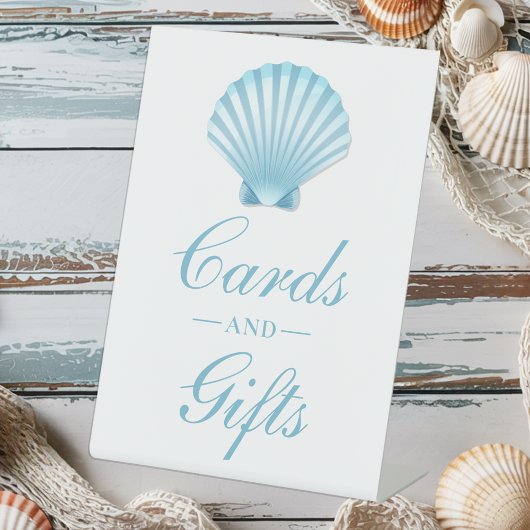 Signe De Table Cartes de mariage Shell Blue Nautical Beach Cadeau