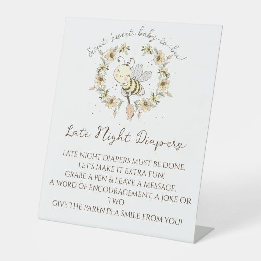 Signe De Table Cartes de nuit de la couronne d'abeilles (Recto)