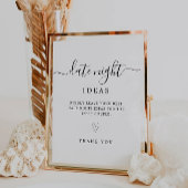Signe De Table Cartes de nuit | Modèle de jeu Fête des mariées