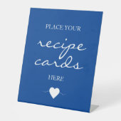 Signe De Table Cartes de Recette de script de signature bleu prof (Recto)