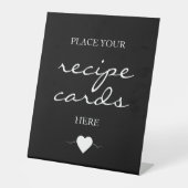 Signe De Table Cartes de recette de script de signature noire (Recto)
