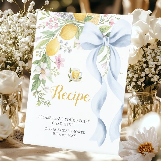 Signe De Table Cartes de Recette Mariage | Main Squeeze Lemon