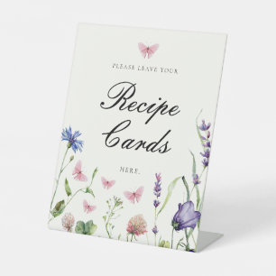 Signe De Table Cartes de recettes de Baby Shower Élégants Papillo