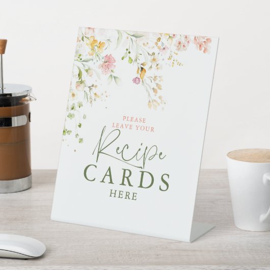 Signe De Table Cartes de recettes de fleurs sauvages de prairie e (In SItu)