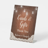 Signe De Table Cartes de script en bois rustique (Recto)