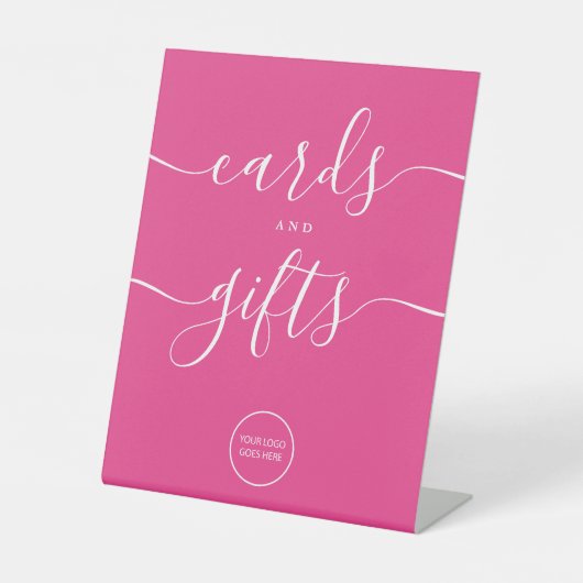 Signe De Table Cartes De Script Et Cadeaux Rose Chaud Logo Mariag (Recto)