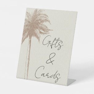 Signe De Table Cartes de Voeux de Mariage de Plage au Palmier Bru