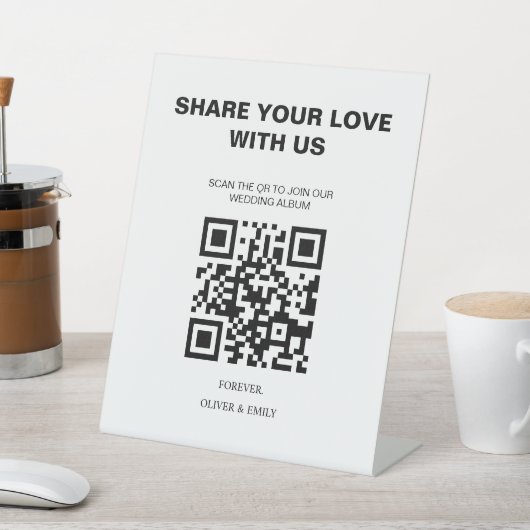 Signe De Table Cartes d'invitation de mariage modernes avec code (In SItu)