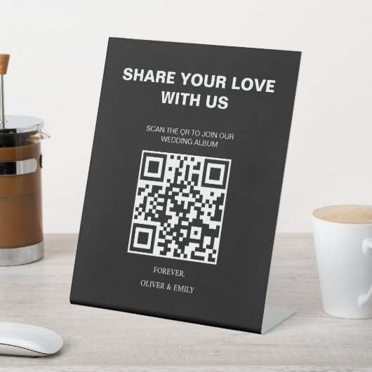 Signe De Table Cartes d'invitation de mariage modernes avec code (In SItu)