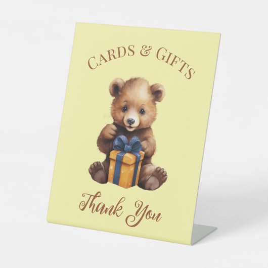 Signe De Table Cartes d'ours et cadeaux Baby shower mignon (Recto)