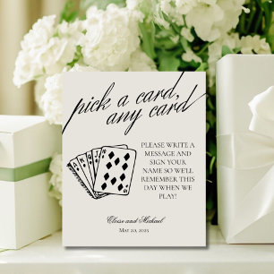 Signe De Table Cartes en noir et blanc Choisir une carte N'import
