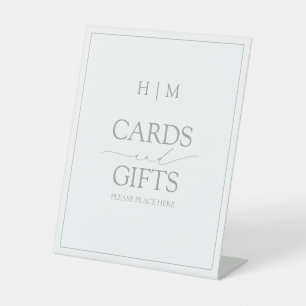 Signe De Table Cartes et Cadeaux à Monogramme avec Écriture Éléga