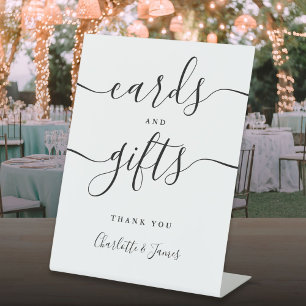 Signe De Table Cartes et cadeaux à signature noir et blanc