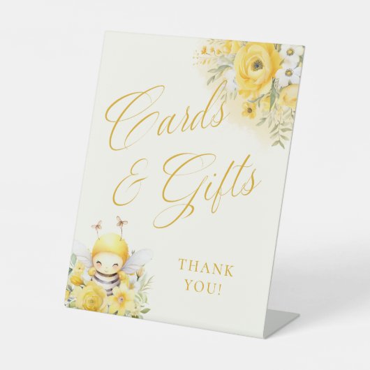 Signe De Table Cartes et cadeaux Abeille de miel doux (Recto)