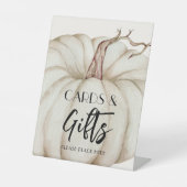 Signe De Table Cartes et cadeaux Baby shower Citrouille blanc (Recto)