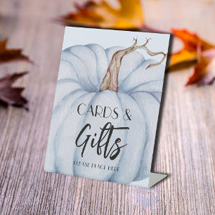 Signe De Table Cartes et cadeaux Baby shower Citrouille bleu