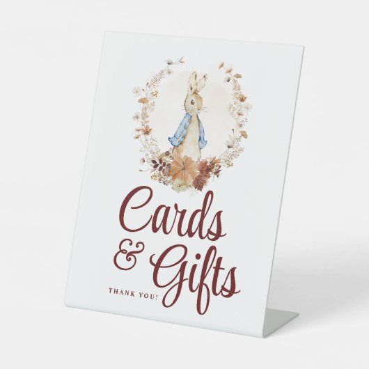 Signe De Table Cartes et cadeaux Baby shower Peter Rabbit Automne (Recto)