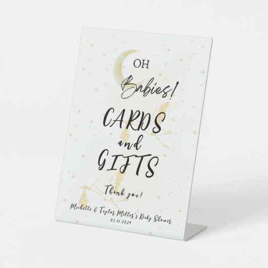 Signe De Table Cartes et Cadeaux Baby shower Piédestal (Recto)
