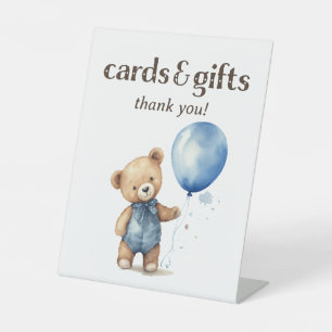 Signe De Table Cartes et cadeaux Baby showers pour Garçon Teddy B