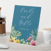 Signe De Table Cartes Et Cadeaux Bleus Tropicaux (In SItu)