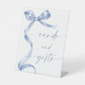 Signe De Table Cartes et cadeaux Blue Bow (Recto)