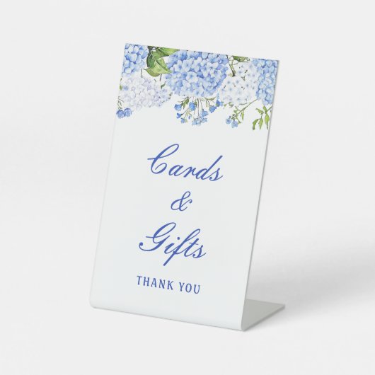Signe De Table Cartes et Cadeaux Blue Hydrangea (Recto)