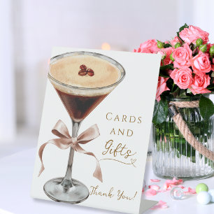 Signe De Table Cartes et Cadeaux Bridal Shower Espresso Martini
