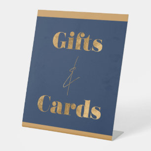 Signe De Table Cartes et Cadeaux d'Anniversaire Chic Élégant Navy