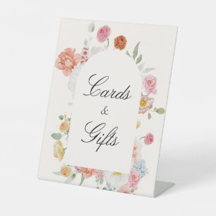 Signe De Table Cartes et cadeaux d'arche de fleurs printanières c