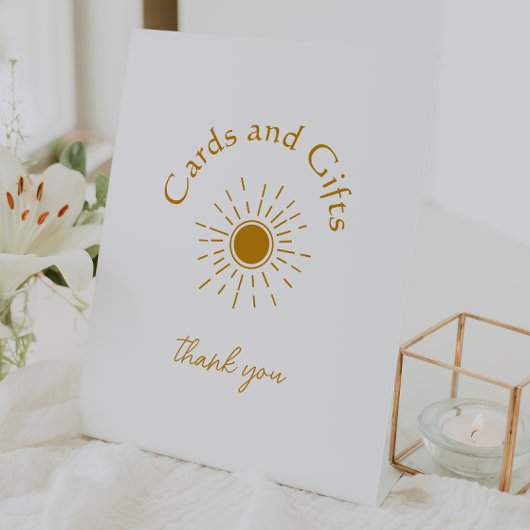 Signe De Table Cartes et cadeaux de Baby shower Boho Sunshine