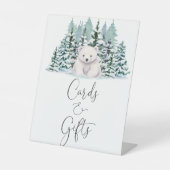 Signe De Table Cartes Et Cadeaux De Baby shower D'Hiver De L'Ours (Recto)