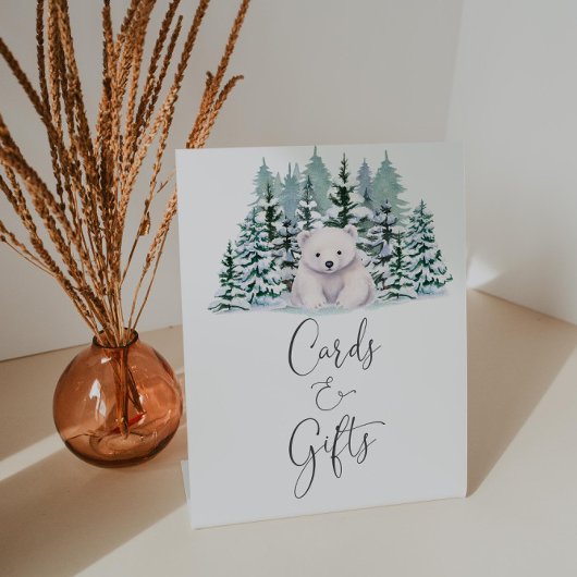 Signe De Table Cartes Et Cadeaux De Baby shower D'Hiver De L'Ours