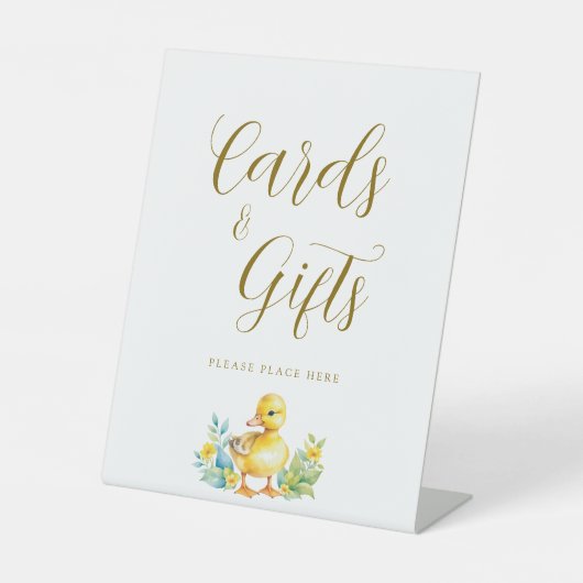 Signe De Table Cartes et cadeaux de Baby shower pour petits canar (Recto)