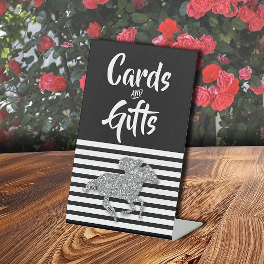 Signe De Table Cartes et cadeaux de Baby Shower pour Silver Raceh