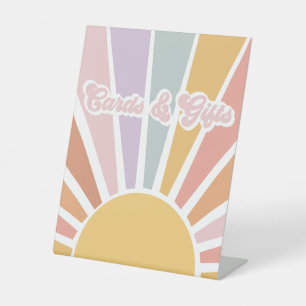 Signe De Table Cartes et cadeaux de Baby shower Super Retro Sunsh