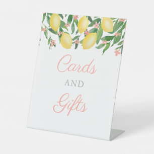 Signe De Table Cartes Et Cadeaux De Citrons Rose Et Jaune Baby sh