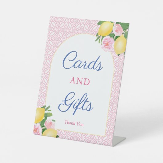 Signe De Table Cartes Et Cadeaux De Citrons Rose Joli Wedding sho (Recto)