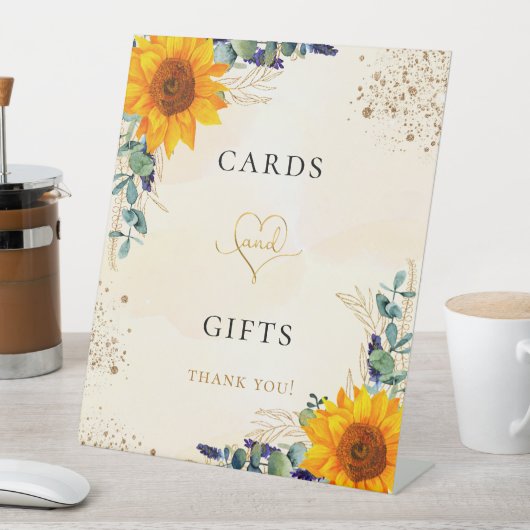 Signe De Table Cartes et cadeaux de eucalyptus tournesols (In SItu)