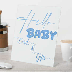 Signe De Table Cartes et Cadeaux de Fête de Bébé Élégants Hello B