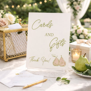 Signe De Table Cartes et Cadeaux de Fête de Fiançailles Poire Par