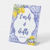 Signe De Table Cartes et cadeaux de Fête des mariées citron jaune (Recto)