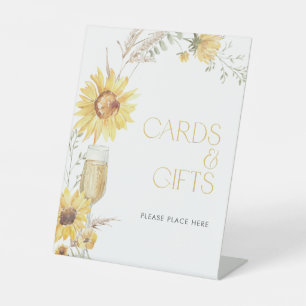 Signe De Table Cartes et cadeaux de Fête des mariées de tournesol