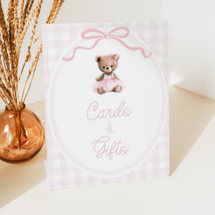 Signe De Table Cartes et Cadeaux de Fête Prénatale Ourson en Tutu