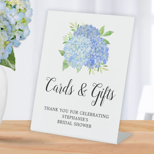 Signe De Table Cartes et cadeaux de fête prénuptiale Hydrangea bl
