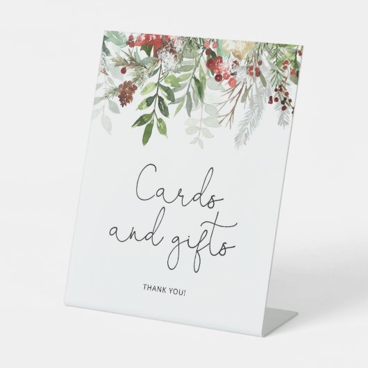 Signe De Table Cartes et cadeaux de fiançailles Evergreen (Recto)