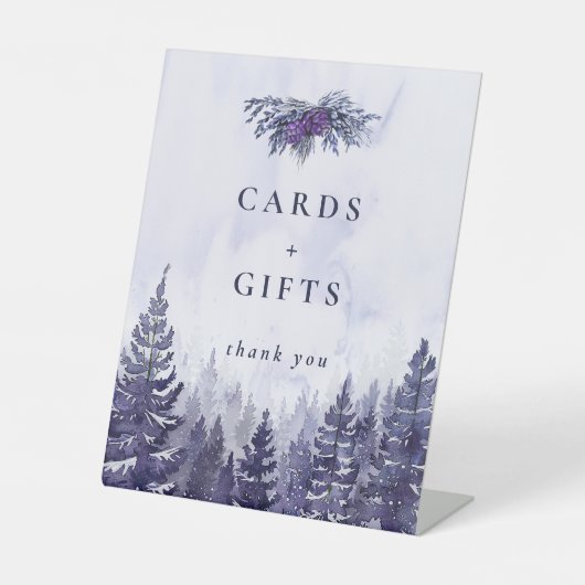 Signe De Table Cartes Et Cadeaux De Forêt De Pins D'Aquarelle Vio (Recto)