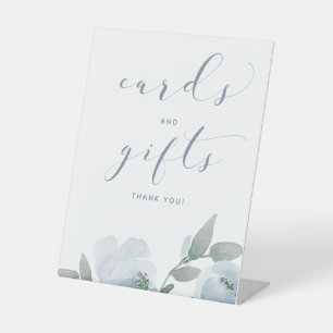 Signe De Table Cartes et Cadeaux de Mariage Bleu Poussiéreux et G