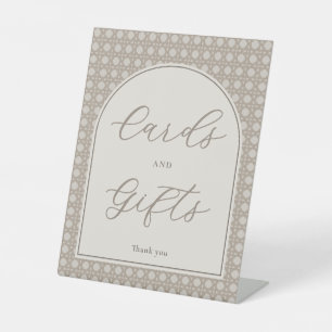 Signe De Table Cartes et cadeaux de mariage bohème en rotin moder