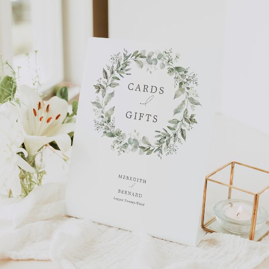 Signe De Table Cartes et cadeaux de mariage botaniques élégants