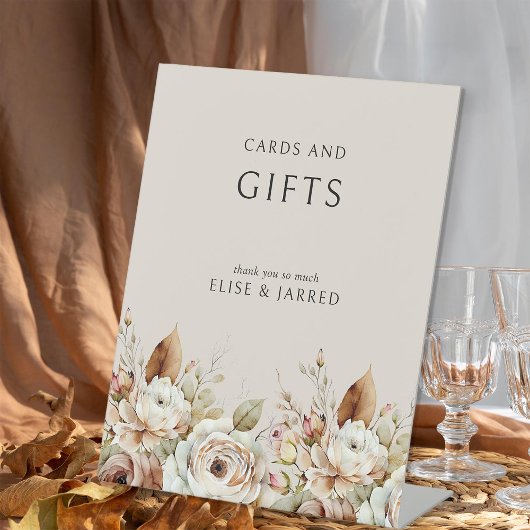 Signe De Table Cartes et cadeaux de Mariage de automne Floral rus